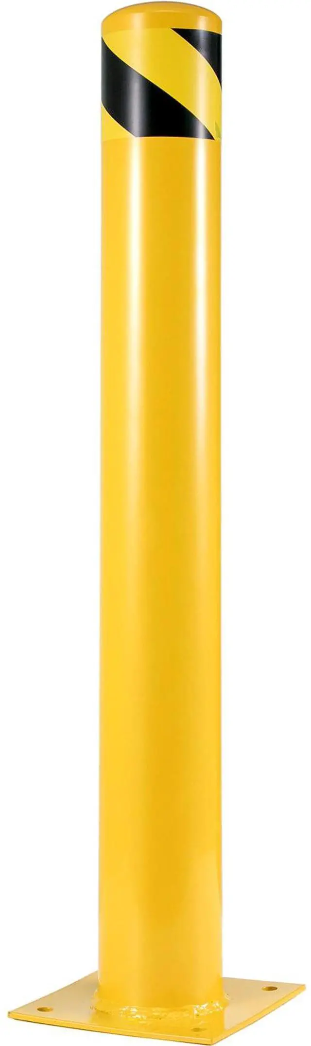 Alt view image 2 of 7 - Safety Bollard, 48 Inch Height Bollard Post, 5.5 Inch Diameter Steel Pipe Safety Bollard Post, Yellow Steel Bollard, Steel Safety Bollard with 8 Anchor Bolts, Perfect for Traffic-Sensitive Area