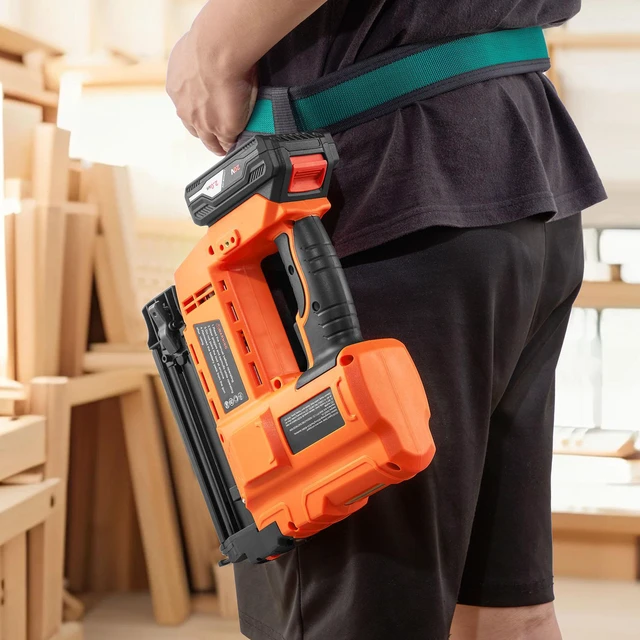 Alt view image 3 of 7 - Cordless Brad Nailer, 18 Gauge, 20V Battery Powered Nail Gun, with 500 pcs Nails, 2.0 Ah Li-ion Battery and Charger, Adjustable Nailing Depth, for Home Improvement, Woodworking, DIY Project