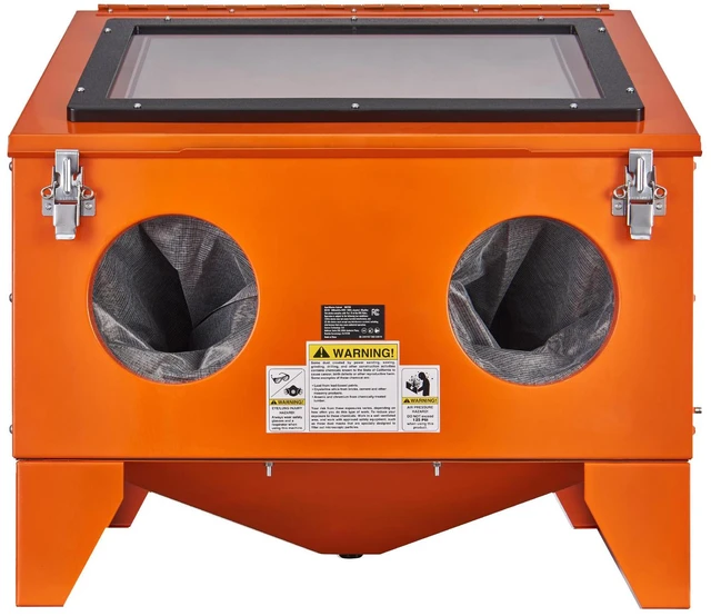 Alt view image 3 of 7 - 40 Gallon Sandblasting Cabinet, 40-120PSI Portable Benchtop Sand Blasting Cabinet, Heavy Duty Steel Sand Blaster with Blasting Gun & 4 Ceramic Nozzles for Paint, Stain, Rust Removal