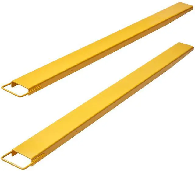 Alt view image 2 of 7 - Pallet Fork Extensions, 84" Length 5.5" Width, Heavy Duty Carbon Steel Fork Extensions for Forklifts, 1 Pair Forklift Extensions, Industrial Forklift Fork Attachments for Forklift Truck, Yellow