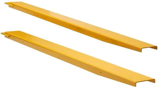 Alt view image 4 of 7 - Pallet Fork Extensions, 84" Length 5.5" Width, Heavy Duty Carbon Steel Fork Extensions for Forklifts, 1 Pair Forklift Extensions, Industrial Forklift Fork Attachments for Forklift Truck, Yellow