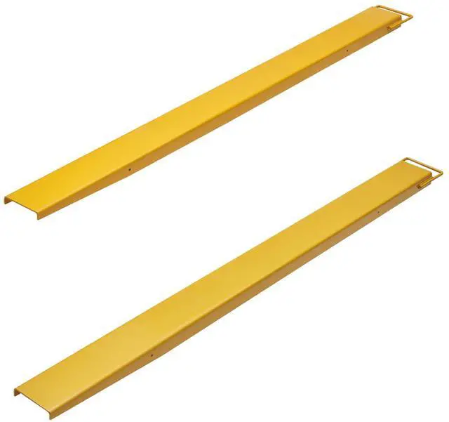 Alt view image 7 of 7 - Pallet Fork Extensions, 84" Length 5.5" Width, Heavy Duty Carbon Steel Fork Extensions for Forklifts, 1 Pair Forklift Extensions, Industrial Forklift Fork Attachments for Forklift Truck, Yellow