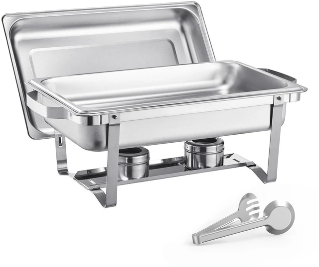 Main image of 8 Qt 2 Pack Rectangle Chafing Dish Buffet Set Full Size Pan Stainless Steel