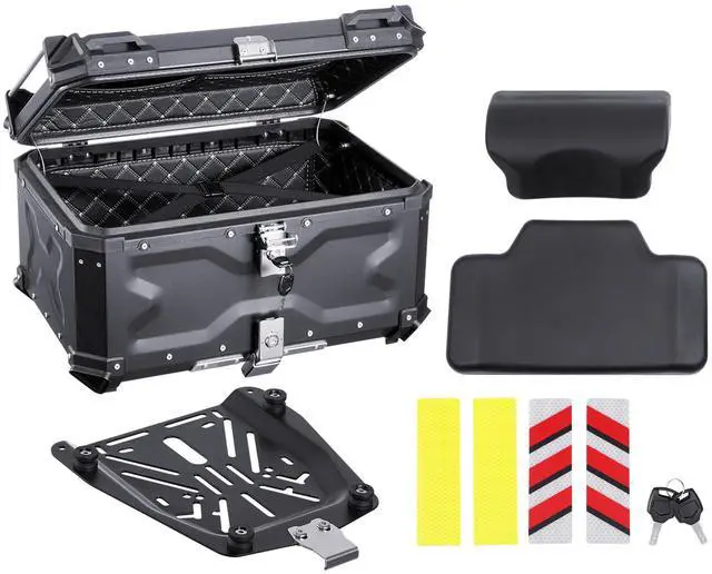 Main image of 65L Motorcycle Top Case Universal Motorbike Tail Box with Leather Lining