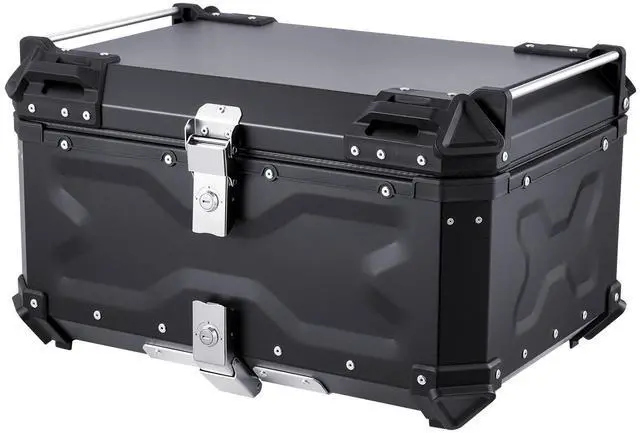 Alt view image 2 of 7 - 65L Motorcycle Top Case Universal Motorbike Tail Box with Leather Lining