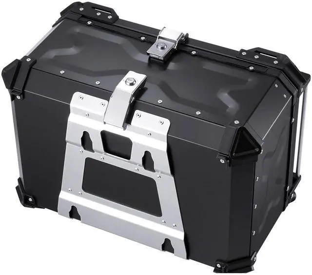 Alt view image 3 of 7 - 65L Motorcycle Top Case Universal Motorbike Tail Box with Leather Lining