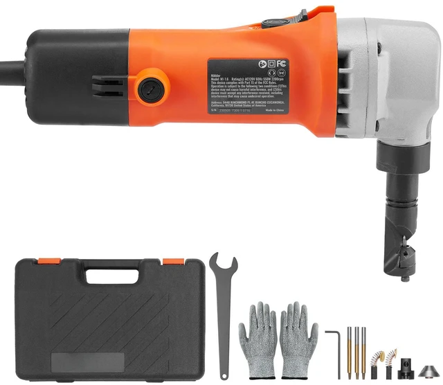 Main image of Sheet Metal Nibbler, 550W Powerful 2200 RPM High Speed, 360 Degree Rotation Electric Nibbler Metal Cutter, Straight Curve and Circle Cutting for Stainless Steel, Aluminum, Plastic, Wood Board