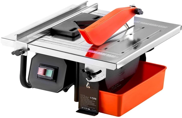 Alt view image 3 of 7 - Wet Tile Saw, 7-inch 65Mn Steel Blade, 3500 RPM Induction Motor, Tile Cutter Wet Saw with Water Reservoir, 0-45 Degrees Miter Angle for Cutting Tiles and Stones, for DIY Enthusiasts