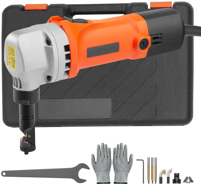 Alt view image 2 of 7 - Sheet Metal Nibbler, 550W Powerful 2200 RPM High Speed, 360 Degree Rotation Electric Nibbler Metal Cutter, Straight Curve and Circle Cutting for Stainless Steel, Aluminum, Plastic, Wood Board