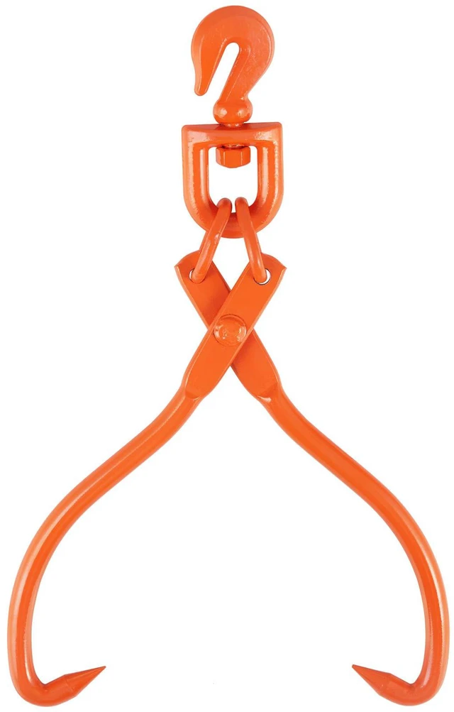 Alt view image 3 of 6 - Log Skidding Tongs, 18 inch 2 Claw Log Lifting Tongs, Heavy Duty Rotating Steel Lumber Skidding Tongs, 772 lbs/350 kg Loading Capacity, Log Lifting, Handling, Dragging & Carrying Tool