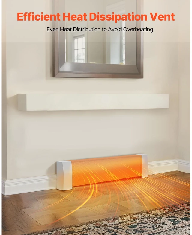 Alt view image 6 of 7 - Baseboard Heater Covers, Premium Series 3 ft Standard Electric Heating Unit Front Cover for Home Improvement, Heavy-duty Steel, Easy Installation for Bedroom Replacing Old Cover, White