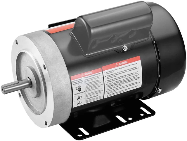 Alt view image 6 of 7 - 1HP Electric Motor 3450 rpm, AC 115V/230V, 56C Frame, Air Compressor Motor Single Phase, 5/8" Keyed Shaft, CW/CCW Rotation for Agricultural Machinery and General Equipment