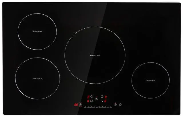Alt view image 4 of 7 - Electric Cooktop, 4 Burners, 30'' Induction Stove Top, Built-in Magnetic Cooktop 7500W, 9 Heating Level Multifunctional Burner, LED Touch Screen with Child Lock & Over-Temperature Protection