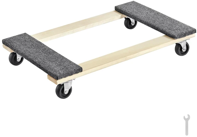Main image of Furniture Dolly, 1000 lbs Load Capacity, 18" x 30", 4 x 3" PP Swivel Casters, Heavy Duty Hardwood Furniture Moving Dolly, Mover's Dolly, Moving Cart with Wheels for Heavy Furniture Home Cleaning