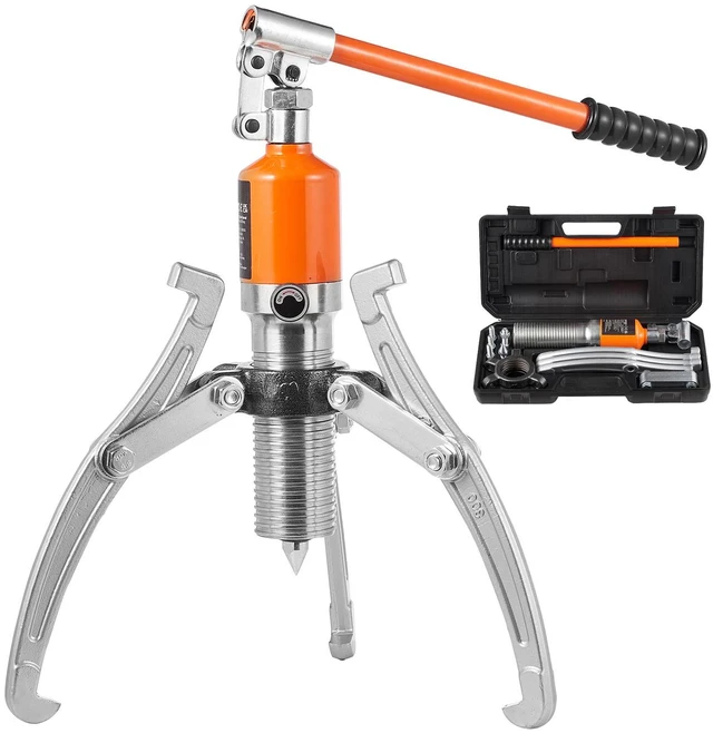 Alt view image 6 of 7 - Hydraulic Gear Puller, 15 Ton Max Capacity Wheel Bearing Pulling Separator, 2 or 3 Jaws Puller, Vertically and Horizontally, 12" Jaw Hydraulic Puller with Case for Pulling Hubs