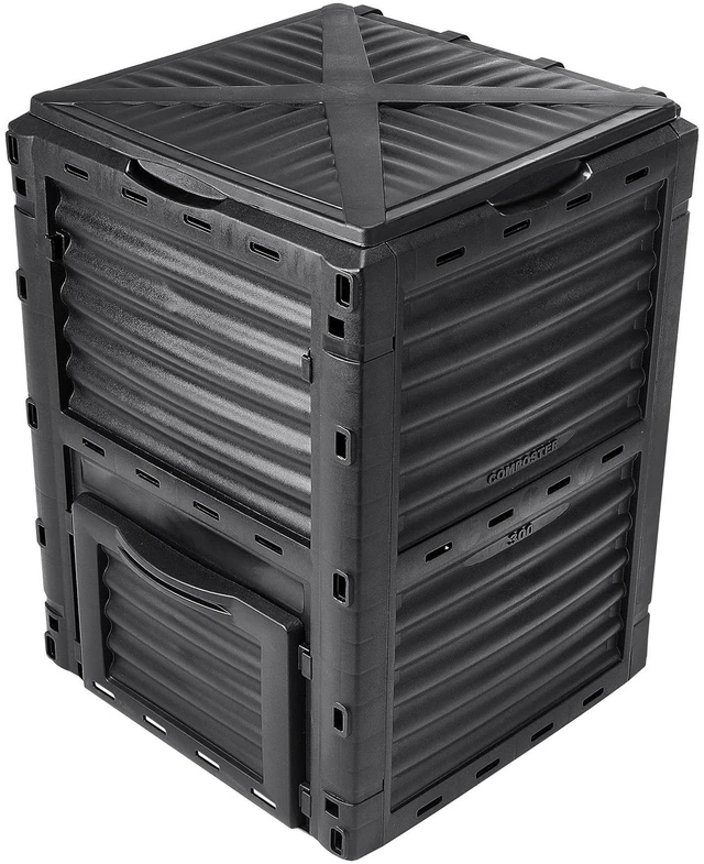 Alt view image 2 of 7 - Garden Compost Bin 80 Gal, BPA Free Composter, Large Capacity Outdoor Composting Bin with Top Lid and Bottom Door, Easy Assembling, Lightweight, Fast Creation of Fertile Soil