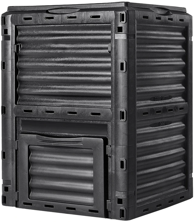 Alt view image 5 of 7 - Garden Compost Bin 80 Gal, BPA Free Composter, Large Capacity Outdoor Composting Bin with Top Lid and Bottom Door, Easy Assembling, Lightweight, Fast Creation of Fertile Soil