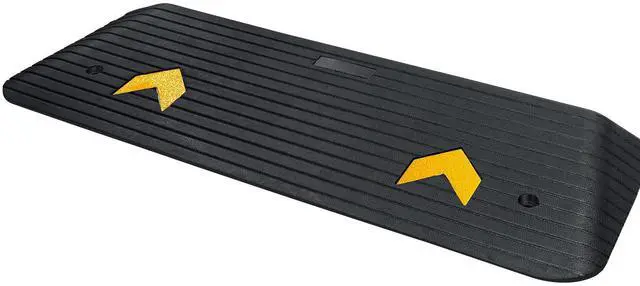 Alt view image 2 of 7 - Upgraded Rubber Threshold Ramp, 1.5" Rise Wheelchair Ramp Doorway, Natural Curb Ramp Rated 33069Lbs Load Capacity, Non-Slip Textured Surface Rubber Curb Ramp for Wheelchair and Scooter Black