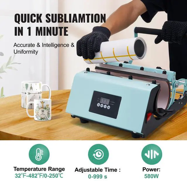 Alt view image 3 of 7 - Tumbler Heat Press Machine 11-30oz Mug Press Sublimation Tumblers Green