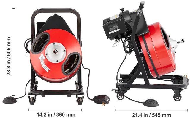 Alt view image 5 of 7 - Drain Cleaner Machine 50FT x 1/2 Inch Manual Feed Snake Auger with Wheels