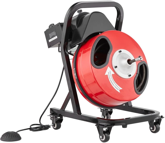 Alt view image 6 of 7 - Drain Cleaner Machine 50FT x 1/2 Inch Manual Feed Snake Auger with Wheels