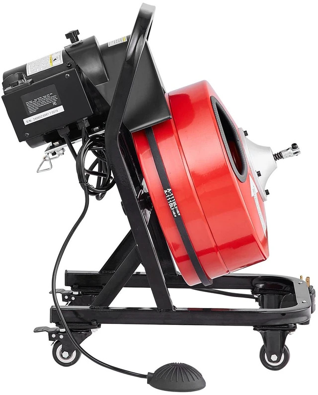 Alt view image 7 of 7 - Drain Cleaner Machine 50FT x 1/2 Inch Manual Feed Snake Auger with Wheels