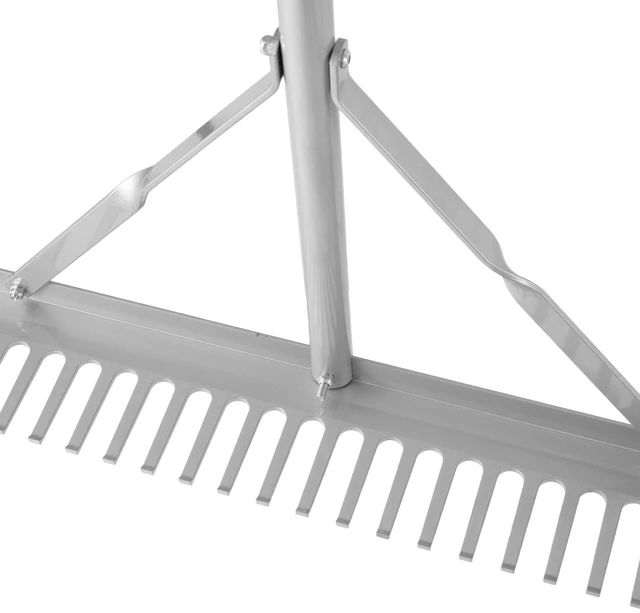 Alt view image 5 of 7 - Landscape Rake, 36 inch Wide Head 102 inch Handle, Large Heavy Duty Aluminum Landscaping Leaf Rake Tool, Asphalt Level for Loosening Soil, Garden & Yard, Pond Gravel & Beach Lawn Care, 52ft Rope