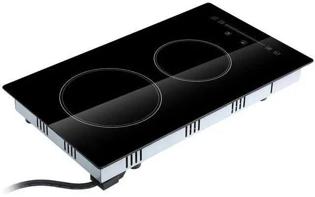 Alt view image 5 of 7 - Built in Electric Stove Top, 20 x 11.6 inch 2 Burners, 110V Glass Radiant Cooktop with Sensor Touch Control, Timer & Child Lock Included, 9 Power Levels for Simmer Steam Slow Cook Fry