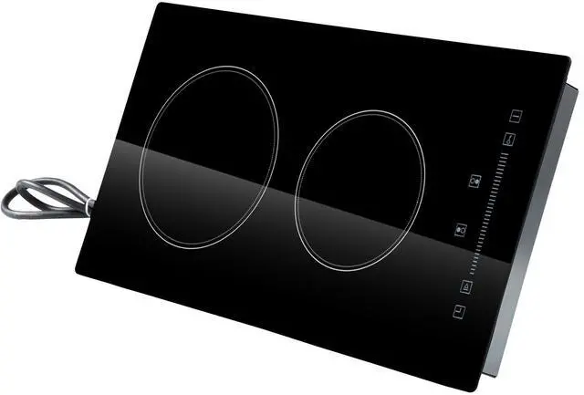 Alt view image 4 of 7 - Built in Electric Stove Top, 20 x 11.6 inch 2 Burners, 110V Glass Radiant Cooktop with Sensor Touch Control, Timer & Child Lock Included, 9 Power Levels for Simmer Steam Slow Cook Fry