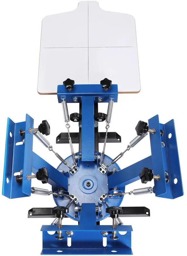 Alt view image 3 of 7 - 4 Color 1 Station Screen Printing Machine, 21.2x17.7in / 54x45cm Screen Printing Press 360° Rotable Silk, Double-Layer Positioning Pallet for T-Shirt DIY Printing