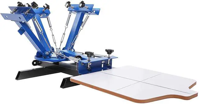 Alt view image 2 of 7 - 4 Color 1 Station Screen Printing Machine, 21.2x17.7in / 54x45cm Screen Printing Press 360° Rotable Silk, Double-Layer Positioning Pallet for T-Shirt DIY Printing