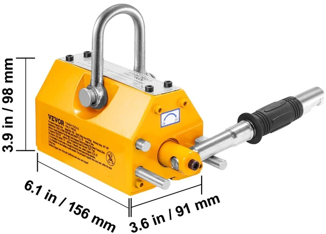 Alt view image 5 of 7 - Magnetic Lifter, 660 lbs/300 kg Pulling Capacity, 2.5 Safety Factor, Neodymium & Steel, Lifting Magnet with Release, Permanent Lift Magnets, Heavy Duty Magnet for Hoist, Shop Crane, Block, Board