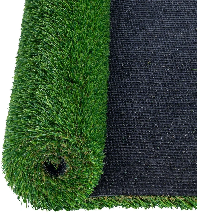 Alt view image 4 of 7 - Artifical Grass, 4 x 6 ft Rug Green Turf, 1.38"Fake Door Mat Outdoor Patio Lawn Decoration, Easy to Clean with Drainage Holes, Perfect For Multi-Purpose Home Indoor Entryway Scraper Dog Mats