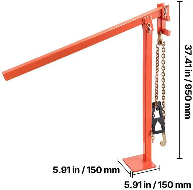 Alt view image 2 of 6 - 36 in T Post Puller, Heavy Duty Fence Post Pullers with Puller Plate & 47 in Lifting Chain, Labor-Saving T-Post Remover Tool for Round Fence Posts, Sign Posts & Tree Stumps
