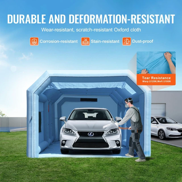 Alt view image 7 of 7 - Inflatable Paint Booth, 27.9 x 15.7 x 10.8 ft Inflatable Spray Booth, Portable Car Paint Booth for Small Truck, with 950W+750W Powerful Blowers and Air Filter System, Large Motorcycle, Midsize S