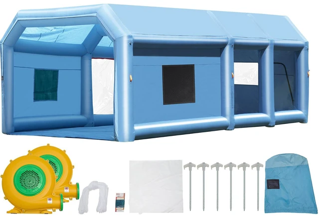 Alt view image 4 of 7 - Inflatable Paint Booth, 27.9 x 15.7 x 10.8 ft Inflatable Spray Booth, Portable Car Paint Booth for Small Truck, with 950W+750W Powerful Blowers and Air Filter System, Large Motorcycle, Midsize S