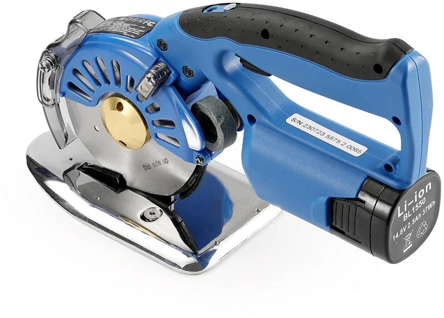 Alt view image 3 of 7 - Fabric Cutter, 5-Speed Cordless Electric Rotary Fabric Cutting Machine, 1.1" Cutting Thickness, Octagonal Knife, with Replacement Blade and Battery Charger, for Multi-Layer Cloth Fabric Leather