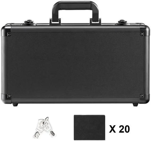 Alt view image 6 of 7 - Graded Card Storage Box, 4 Slots, Graded Sports Cards Holder Carrying Case with Key Lock Foam Dividers, for 96 PSA Graded Cards 68 BGS Cards 76 SGC Cards 348 Top Loaders or 999+ Loose Cards