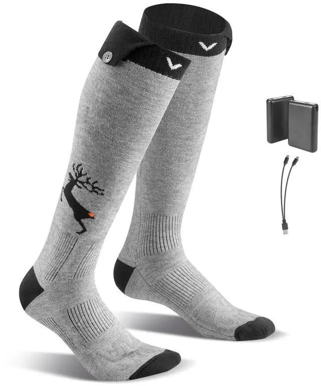 Main image of Heated Socks, 6000mAh Battery Powered, Rechargeable Heating Socks with 4 Heating Levels, Electric Heated Sock with APP Control for Men Women, Foot Warmer for Hunting Riding Camping Hiking