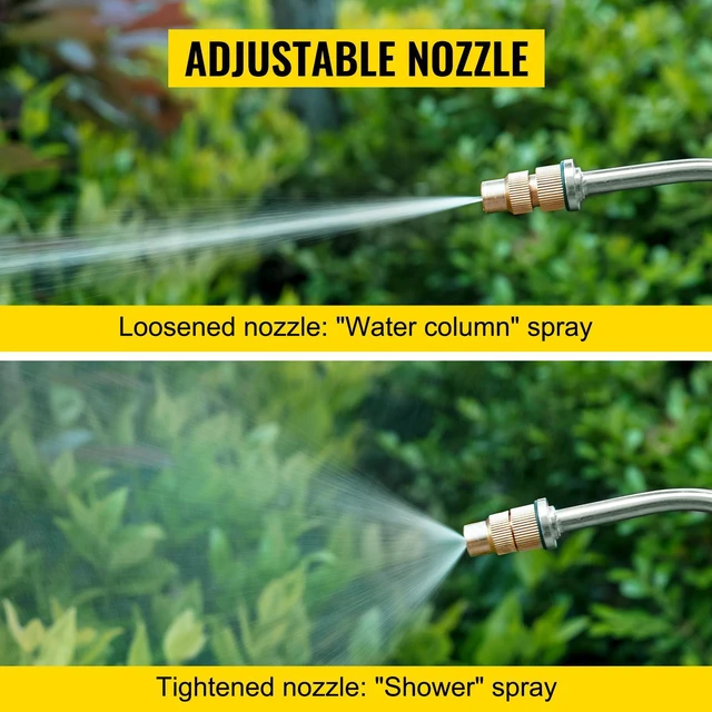Alt view image 6 of 7 - 1.5Gal Stainless Steel Sprayer, Set with 16" Wand& Handle& 3.3FT Reinforced Hose, Hand Pump Sprayer with Pressure Gauge&Safety Valve, Adjustable Nozzle Suitable for Gardening& Sanitizing