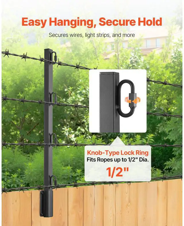 Alt view image 4 of 7 - Fence Post Extender 8 Packs 23.8 in Surface Mounted Fence Height Extension Arms
