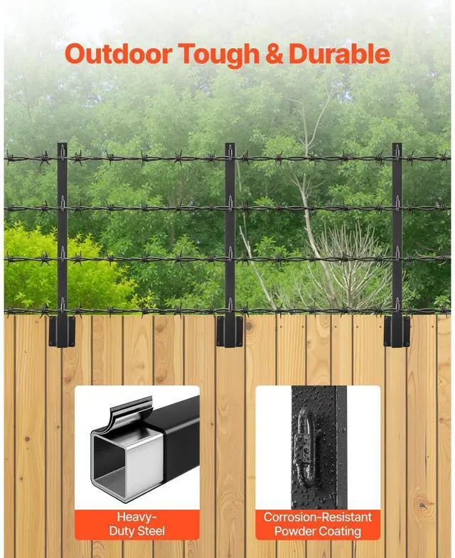 Alt view image 3 of 7 - Fence Post Extender 8 Packs 23.8 in Surface Mounted Fence Height Extension Arms