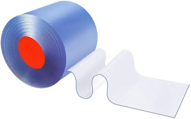 Alt view image 4 of 7 - Clear PVC Strip Curtain, 101 ft Length x 12 in Width, Thermal Insulating Plastic Door Strip Bulk Roll, Walk in Freezer Cooler Curtain Strips for Doorways of Supermarket, Garage, Warehouse