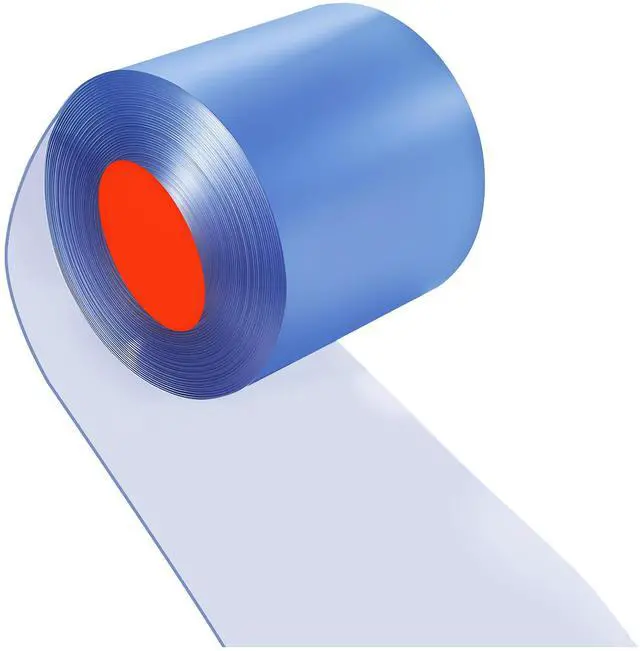 Alt view image 5 of 7 - Clear PVC Strip Curtain, 101 ft Length x 12 in Width, Thermal Insulating Plastic Door Strip Bulk Roll, Walk in Freezer Cooler Curtain Strips for Doorways of Supermarket, Garage, Warehouse