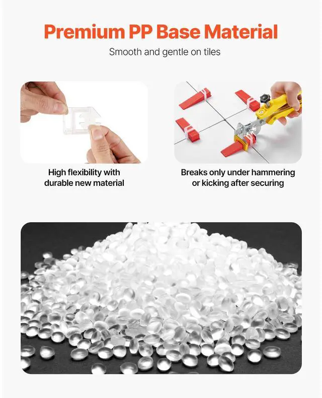Alt view image 4 of 7 - Tile Leveling System Clips, 700-Piece 1/8" Tile Spacers Clips Tile Tools, 3mm Floor Wall Spacer Tiling Tool Set, Tile Installation Tools for Professional Ceramic Tile and Stone Installation