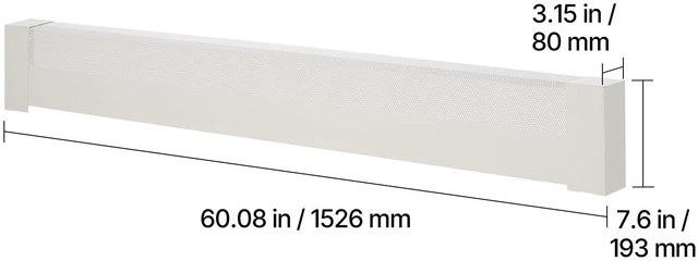 Alt view image 6 of 7 - Baseboard Heater Covers, Basic Series 5 ft Standard Electric Heating Unit Front Cover for Home Improvement, Heavy-duty Steel, Easy Installation for Bedroom Replacing Old Cover, White