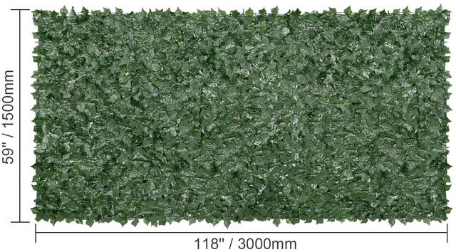 Alt view image 5 of 7 - Privacy Ivy Fence, 59 x 118in Artificial Green Wall Screen, Greenery Ivy Fence with Mesh Cloth Backing and Strengthened Joint, Faux Hedges Vine Leaf Decoration for Outdoor Garden, Yard, Balcony