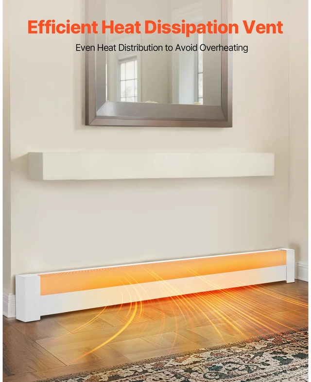Alt view image 7 of 7 - Baseboard Heater Covers, Basic Series 6 ft Standard Electric Heating Unit Front Cover for Home Improvement, Heavy-duty Steel, Easy Installation for Bedroom Replacing Old Cover, White