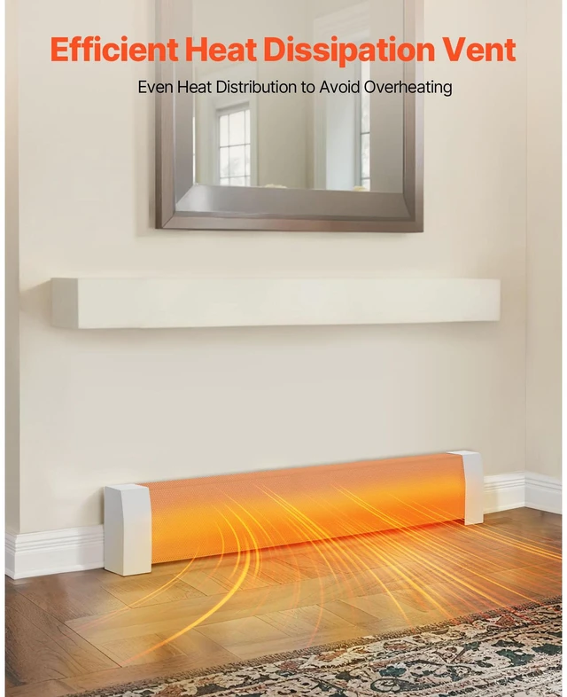 Alt view image 4 of 7 - Baseboard Heater Covers, Premium Series 4 ft Standard Electric Heating Unit Front Cover for Home Improvement, Heavy-duty Steel, Easy Installation for Bedroom Replacing Old Cover, White