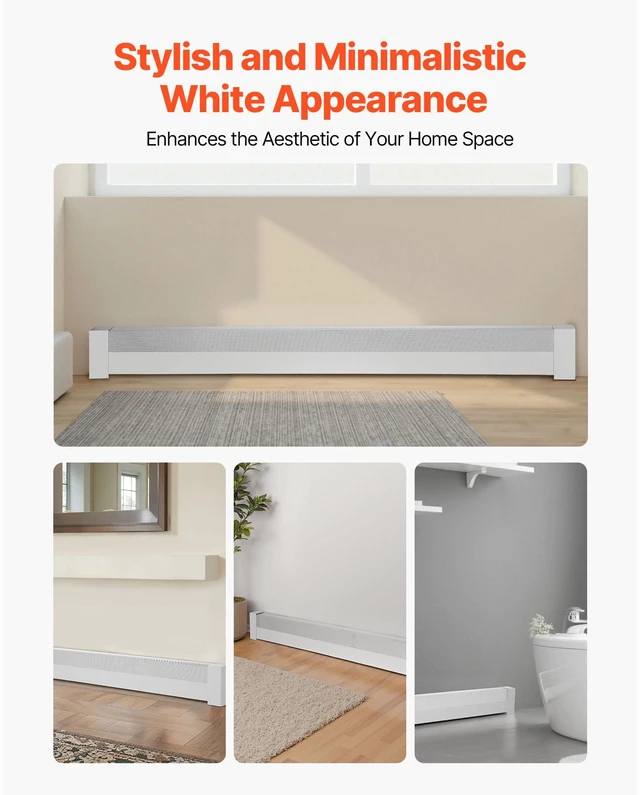 Alt view image 5 of 7 - Baseboard Heater Covers, Premium Series 4 ft Standard Electric Heating Unit Front Cover for Home Improvement, Heavy-duty Steel, Easy Installation for Bedroom Replacing Old Cover, White
